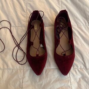 Mossimo Raspberry Red Velvet Women’s Flats  Size 7.5